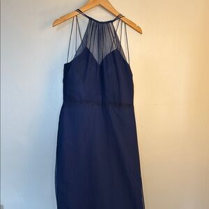 Elegant Navy Blue SheertopDress